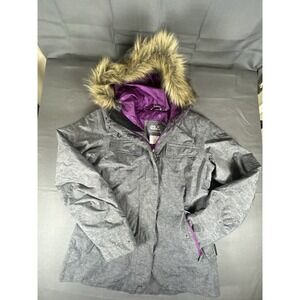 Jack Wolfskin Medium Women's Gray/Purple Parka Full Zip Texapore Coat Size Small